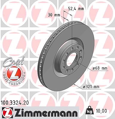 Zimmermann Bremsscheibe [Hersteller-Nr. 100.3324.20] für Audi