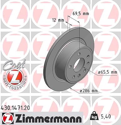 Zimmermann Bremsscheibe [Hersteller-Nr. 430.1471.20] für Opel