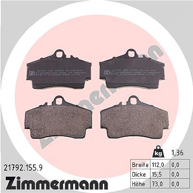 Zimmermann Bremsbelagsatz, Scheibenbremse [Hersteller-Nr. 21792.155.9] für Porsche