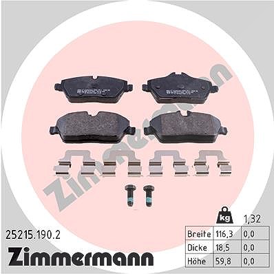 Zimmermann Bremsbelagsatz, Scheibenbremse [Hersteller-Nr. 25215.190.2] für Mercedes-Benz