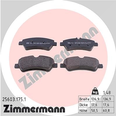 Zimmermann Bremsbeläge hinten (Satz) [Hersteller-Nr. 25603.175.1] für Ford