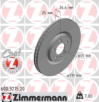 Zimmermann Bremsscheibe [Hersteller-Nr. 600.3215.20] für Seat, VW, Audi