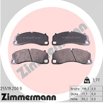 Zimmermann Bremsbelagsatz, Scheibenbremse [Hersteller-Nr. 25519.200.9] für Porsche
