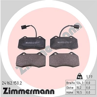 Zimmermann Bremsbelagsatz, Scheibenbremse [Hersteller-Nr. 24162.150.2] für Abarth, Alfa Romeo