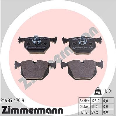 Zimmermann Bremsbelagsatz, Scheibenbremse [Hersteller-Nr. 21487.170.9] für BMW, Land Rover