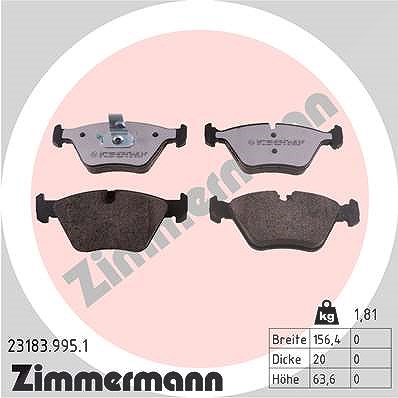 Zimmermann Bremsbelagsatz, Scheibenbremse [Hersteller-Nr. 23183.995.1] für BMW, Mg