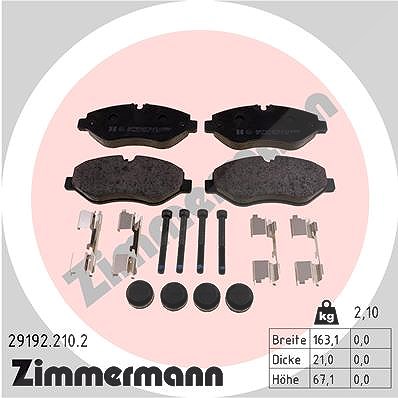 Zimmermann Bremsbelagsatz, Scheibenbremse [Hersteller-Nr. 29192.210.2] für VW, Mercedes-Benz