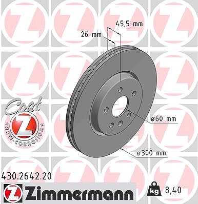 Zimmermann Bremsscheibe [Hersteller-Nr. 430.2642.20] für Opel, Vauxhall