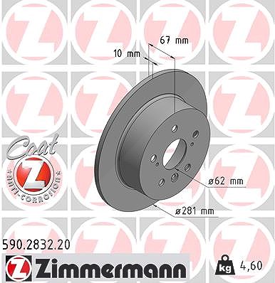 Zimmermann Bremsscheibe [Hersteller-Nr. 590.2832.20] für Toyota, Lexus