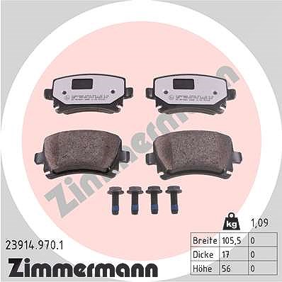 Zimmermann Bremsbelagsatz, Scheibenbremse [Hersteller-Nr. 23914.970.1] für Seat, Audi, Skoda, VW