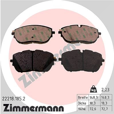 Zimmermann Bremsbelagsatz, Scheibenbremse [Hersteller-Nr. 22218.185.2] für Vauxhall, Peugeot, Ds, Opel, Citroën