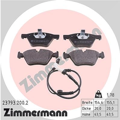 Zimmermann Bremsbelagsatz, Scheibenbremse [Hersteller-Nr. 23793.200.2] für BMW