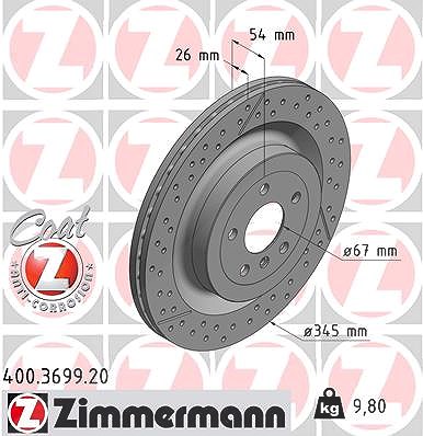 Zimmermann Bremsscheibe [Hersteller-Nr. 400.3699.20] für Mercedes-Benz