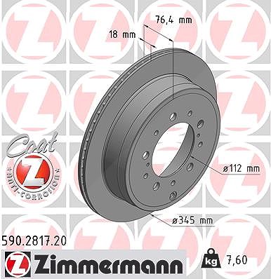 Zimmermann Bremsscheibe [Hersteller-Nr. 590.2817.20] für Toyota, Lexus