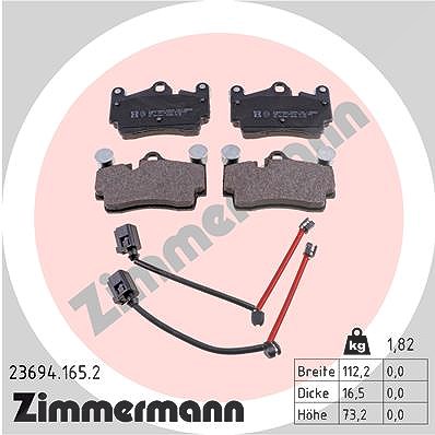 Zimmermann Bremsbelagsatz, Scheibenbremse [Hersteller-Nr. 23694.165.2] für Porsche, VW, Audi