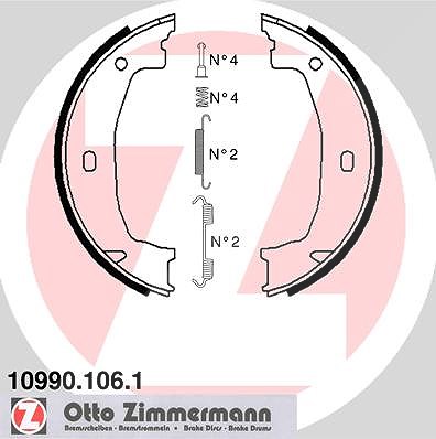 Zimmermann Bremsbackensatz, Feststellbremse [Hersteller-Nr. 10990.106.1] für BMW
