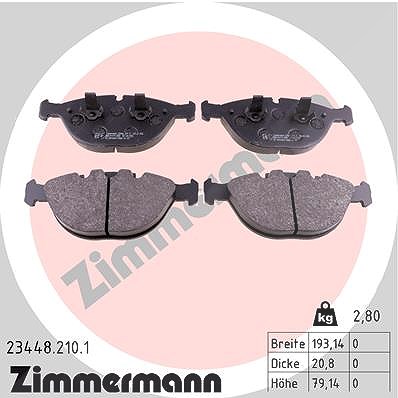 Zimmermann Bremsbelagsatz, Scheibenbremse [Hersteller-Nr. 23448.210.1] für BMW