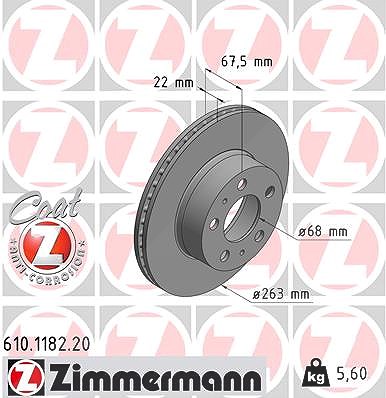 Zimmermann Bremsscheibe [Hersteller-Nr. 610.1182.20] für Volvo