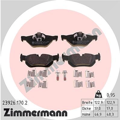 Zimmermann Bremsbelagsatz, Scheibenbremse [Hersteller-Nr. 23926.170.2] für BMW
