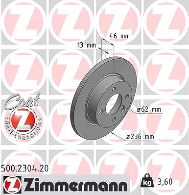 Zimmermann Bremsscheibe [Hersteller-Nr. 500.2304.20] für Skoda