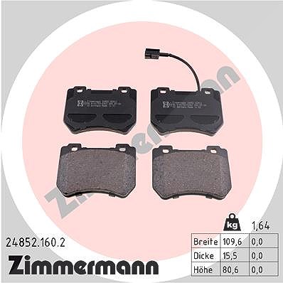 Zimmermann Bremsbelagsatz, Scheibenbremse [Hersteller-Nr. 24852.160.2] für Alfa Romeo