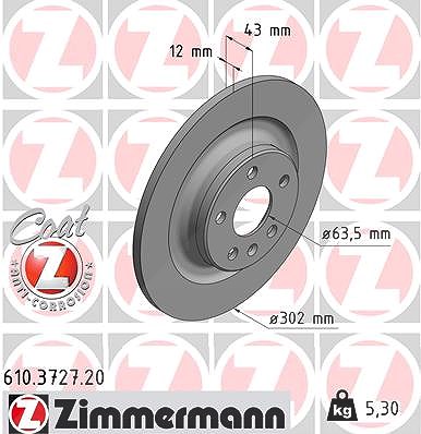 Zimmermann Bremsscheibe [Hersteller-Nr. 610.3727.20] für Volvo