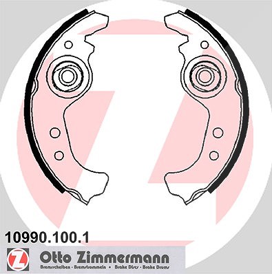 Zimmermann Bremsbackensatz [Hersteller-Nr. 10990.100.1] für Innocenti, Zastava, Autobianchi, Fso, Lancia, Abarth, Fiat, Seat