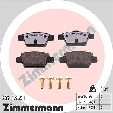 Zimmermann Bremsbelagsatz, Scheibenbremse [Hersteller-Nr. 23714.965.1] für Fiat, Alfa Romeo, Lancia