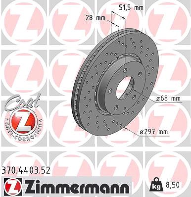 Zimmermann Bremsscheibe Vorderachse belüftet [Hersteller-Nr. 370.4403.52] für Mazda