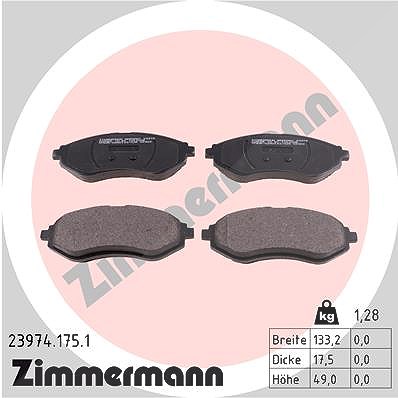 Zimmermann Bremsbelagsatz, Scheibenbremse [Hersteller-Nr. 23974.175.1] für Chevrolet, Daewoo