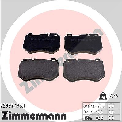 Zimmermann Bremsbelagsatz, Scheibenbremse [Hersteller-Nr. 25997.185.1] für Mercedes-Benz