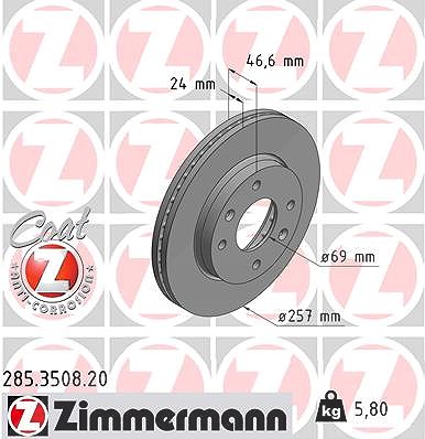 Zimmermann Bremsscheibe [Hersteller-Nr. 285.3508.20] für Hyundai