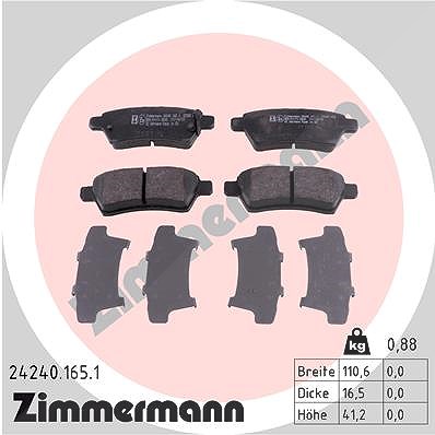 Zimmermann Bremsbelagsatz, Scheibenbremse [Hersteller-Nr. 24240.165.1] für Nissan