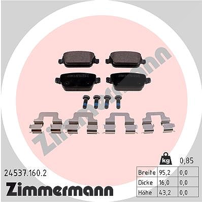 Zimmermann Bremsbeläge hinten (Satz) [Hersteller-Nr. 24537.160.2] für Ford