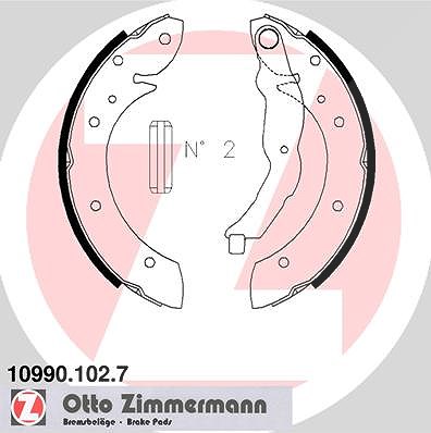 Zimmermann Bremsbackensatz [Hersteller-Nr. 10990.102.7] für BMW