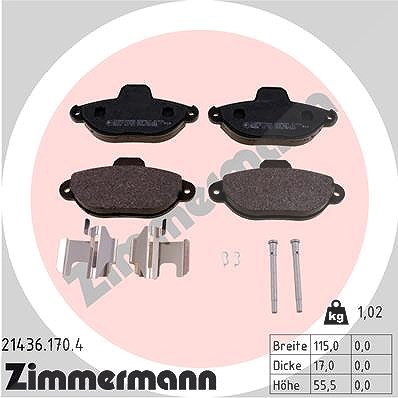 Zimmermann Bremsbelagsatz, Scheibenbremse [Hersteller-Nr. 21436.170.4] für Lancia, Fiat