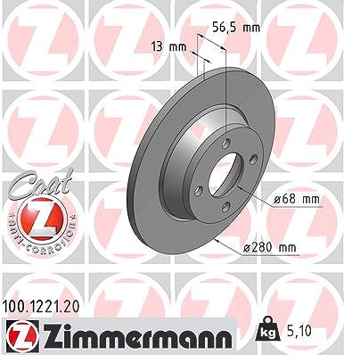 Zimmermann Bremsscheibe [Hersteller-Nr. 100.1221.20] für Audi