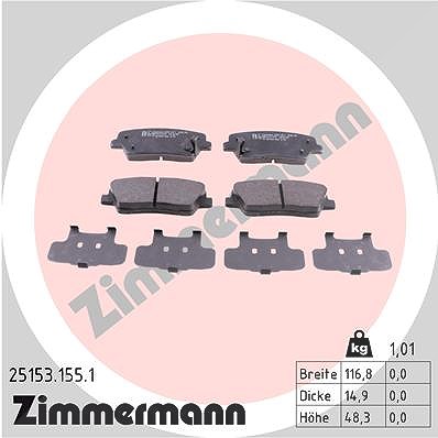 Zimmermann Bremsbelagsatz, Scheibenbremse [Hersteller-Nr. 25153.155.1] für Kia, Hyundai