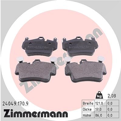 Zimmermann Bremsbelagsatz, Scheibenbremse [Hersteller-Nr. 24049.170.9] für Porsche
