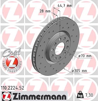 Zimmermann Bremsscheibe [Hersteller-Nr. 110.2224.52] für Alfa Romeo