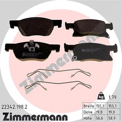 Zimmermann Bremsbeläge vorne (Satz) [Hersteller-Nr. 22342.198.2] für Vauxhall, Opel