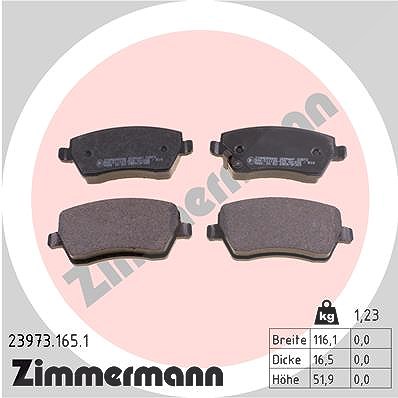 Zimmermann Bremsbelagsatz, Scheibenbremse [Hersteller-Nr. 23973.165.1] für Vauxhall, Nissan, Suzuki, Opel