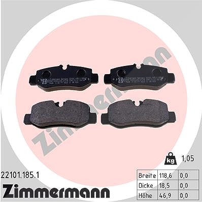 Zimmermann Bremsbeläge hinten (Satz) [Hersteller-Nr. 22101.185.1] für Mercedes-Benz