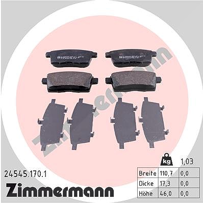 Zimmermann Bremsbelagsatz, Scheibenbremse [Hersteller-Nr. 24545.170.1] für Mazda