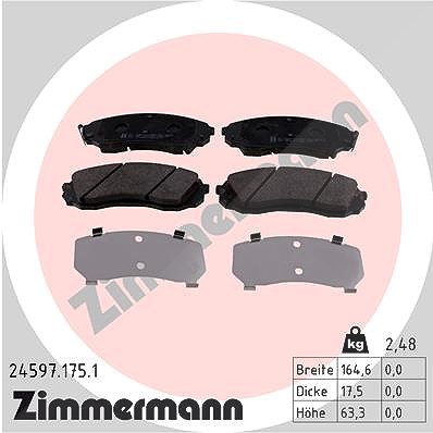 Zimmermann Bremsbeläge vorne (Satz) [Hersteller-Nr. 24597.175.1] für Kia, Hyundai