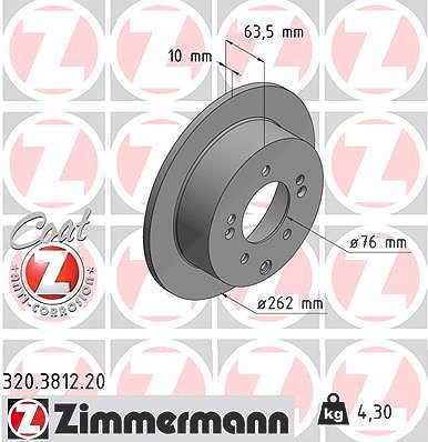 Zimmermann Bremsscheibe [Hersteller-Nr. 320.3812.20] für Kia