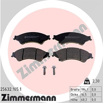 Zimmermann Bremsbelagsatz, Scheibenbremse [Hersteller-Nr. 25632.165.1] für Ford, Mazda, Ford Usa