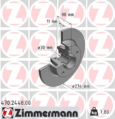 Zimmermann Bremsscheibe [Hersteller-Nr. 470.2448.00] für Renault