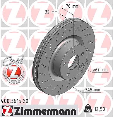 Zimmermann Bremsscheibe [Hersteller-Nr. 400.3615.20] für Mercedes-Benz