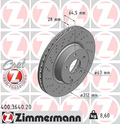Zimmermann Bremsscheibe [Hersteller-Nr. 400.3640.20] für Mercedes-Benz